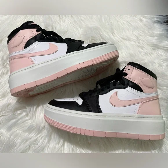 VALENTINE NIKE Womens Air Jordan 1 Elevate High Black in Atmosphere White Sail 8 - Picture 2 of 16